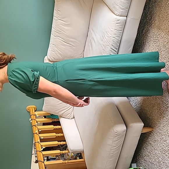 Boden Short Sleeve Jersey Midi Dress, size 10 Hunter Green - Picture 5 of 12